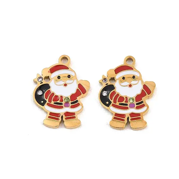 Christmas 304 Stainless Steel Enamel Pendants