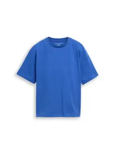 TOM TAILOR Tričko  modrá / svetlosivá / oranžová / čierna