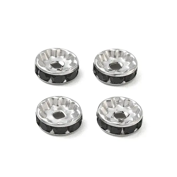 304 Stainless Steel Rhinestone Spacer Beads