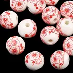 Floral Printed Porcelain Beads