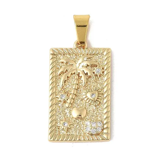 Brass Micro Pave Cubic Zirconia Pendants