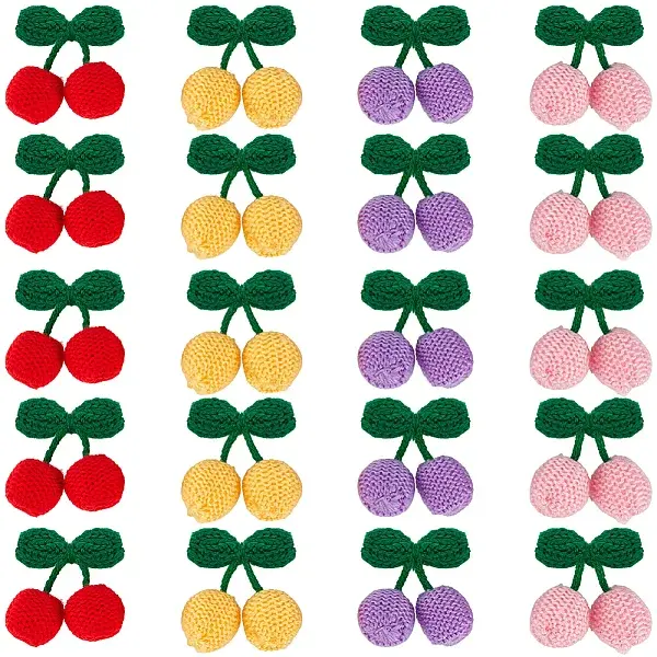 20Pcs 4 Colors Yarn Woven Cherry