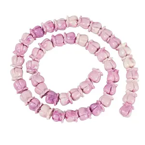 2 Strands Synthetic Coral Dyed Carved Beads Strands