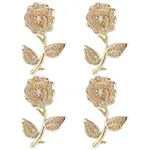 5Pcs Brass Micro Pave Clear Cubic Zirconia Pendants