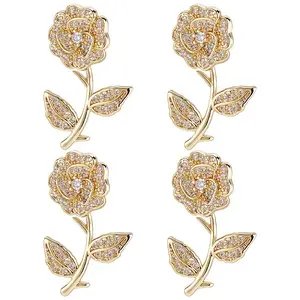 5Pcs Brass Micro Pave Clear Cubic Zirconia Pendants