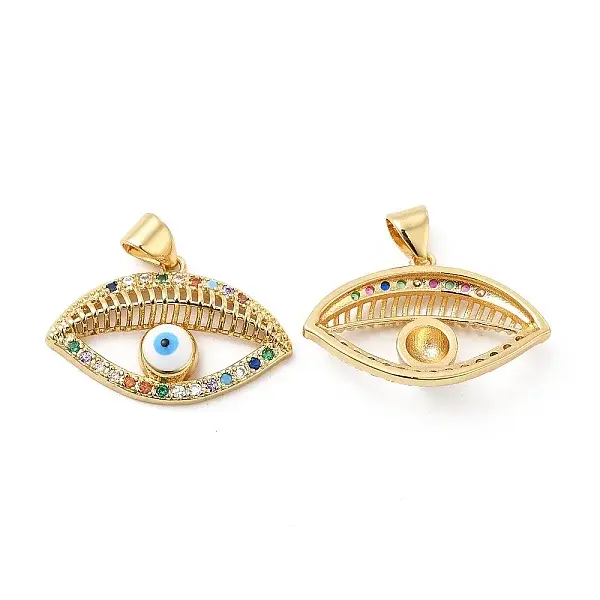 Brass Micro Pave Cubic Zirconia Pendants