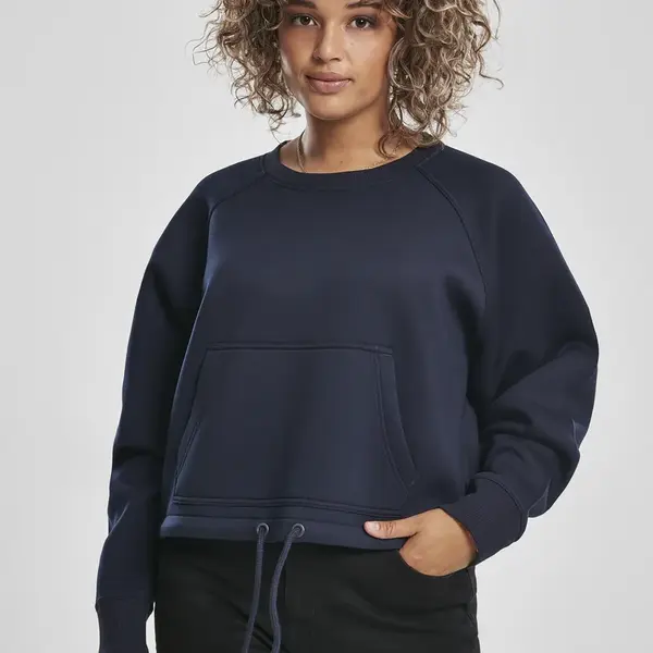 Dámská oversized krátká raglánová posádka nightnavy
