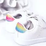 Boto Dětské Tenisky Se Suchým Zipem Bíle-Duhové Cute Girl