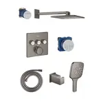 Sprchový systém Grohe s termostatickou batériou brúsený hard graphite GBAL9