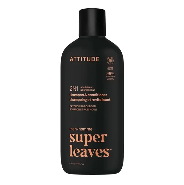 ATTITUDE Super leaves pánský šampon a kondicionér 2v1 Pačuli a Bourbon 415 ml