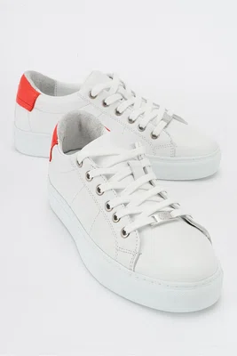 LuviShoes AYVERIE Women's White Genuine Leather Sneakers