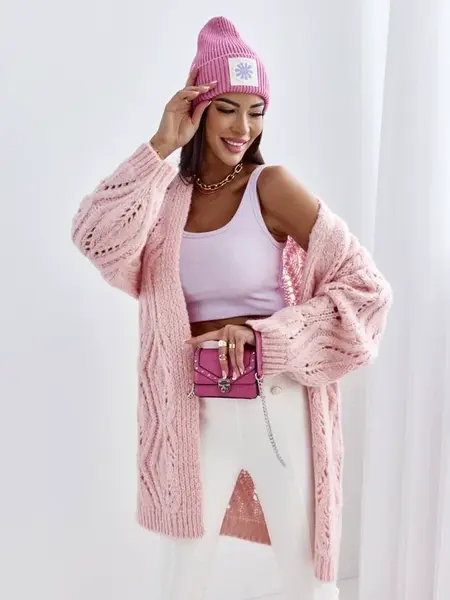 Růžový kardigan Cocomore cmgB394.pink