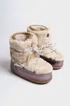 Capone Outfitters Women's Round Toe Platinum Thick Soled Shearling Boots