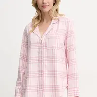 Pyžamová košile Hollister Co. dámská, růžová barva, KI346-4055