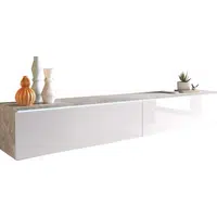 P & B NÍZKÁ KOMODA, šedá, vysoce lesklá bílá, 180/30/33 cm