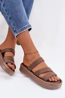 Dámské platformové sandály s řemínky khaki
