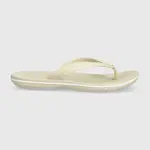 Žabky Crocs Crocband Flip dámské, béžová barva, na plochém podpatku, 207714