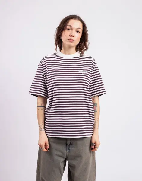 Tričko Carhartt WIP W' S/S Ezra T-Shirt Ezra Stripe, Cozy Purple