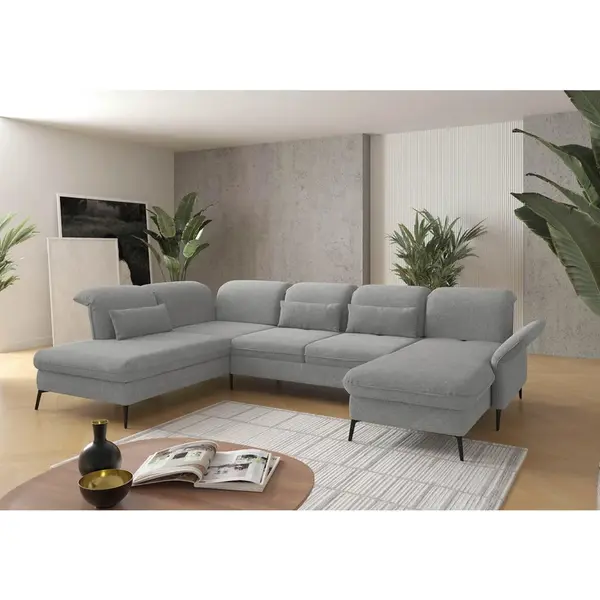 Sit & More SEDACÍ SOUPRAVA, textil, světle šedá