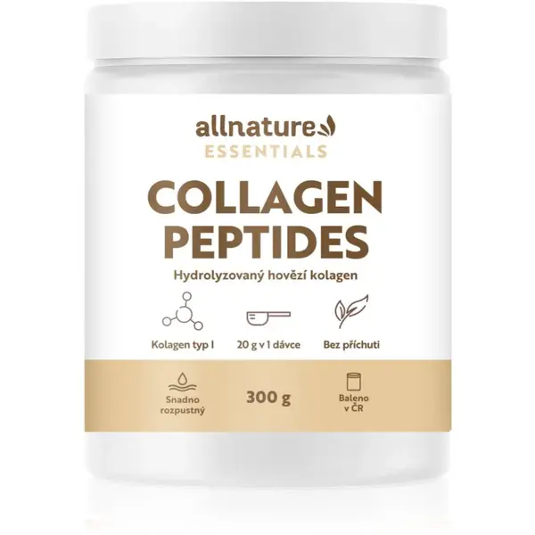 Allnature Essentials Collagen Peptides hydrolyzovaný kolagen pro krásné vlasy, pleť a nehty 300 g