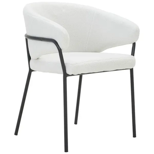 Livetastic ŽIDLE S PODRUČKAMI, železo, látka teddy, bílá