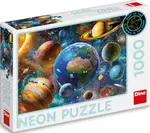 Puzzle Planety 1000 dílků neon (poškozená)