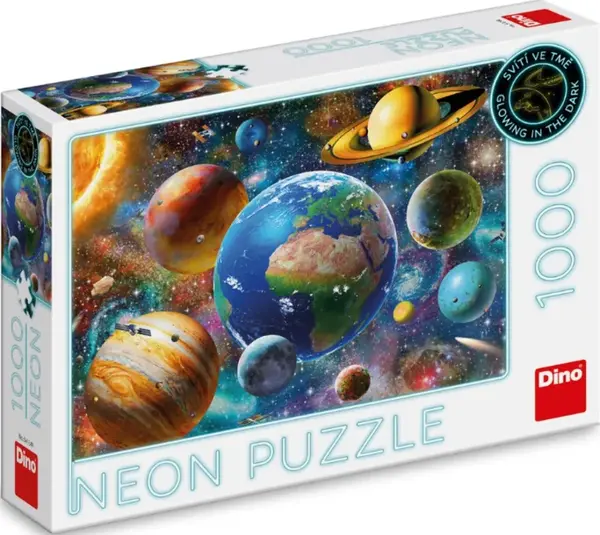 Puzzle Planety 1000 dílků neon (poškozená)