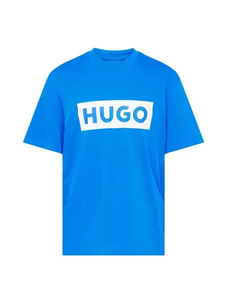 HUGO Tričko 'Nico'  azúrová / biela