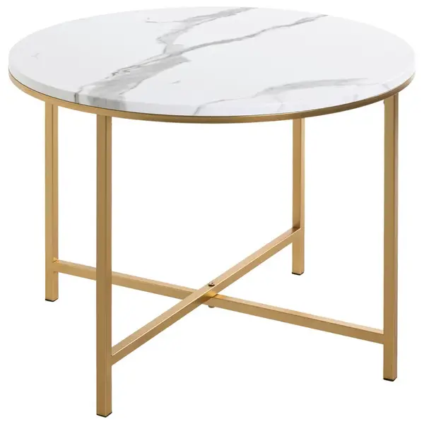ODKLÁDACÍ STOLEK, bílá, barvy zlata