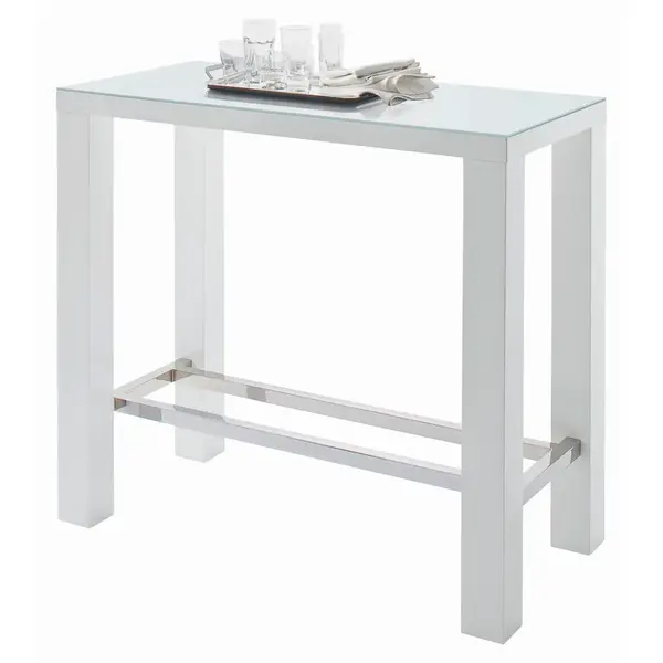 Carryhome BAROVÝ STŮL, bílá, 120/60/107 cm