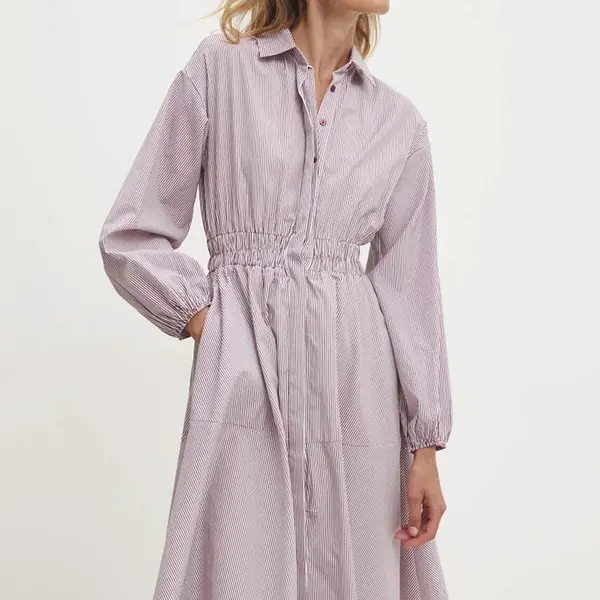 Bavlněné šaty Answear.LAB červená barva, maxi