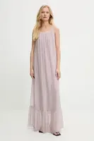 Šaty s hedvábím Answear.LAB béžová barva, maxi