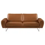 Livetastic DVOUMÍSTNÁ POHOVKA, barvy chromu, koňaková, pravá kůže