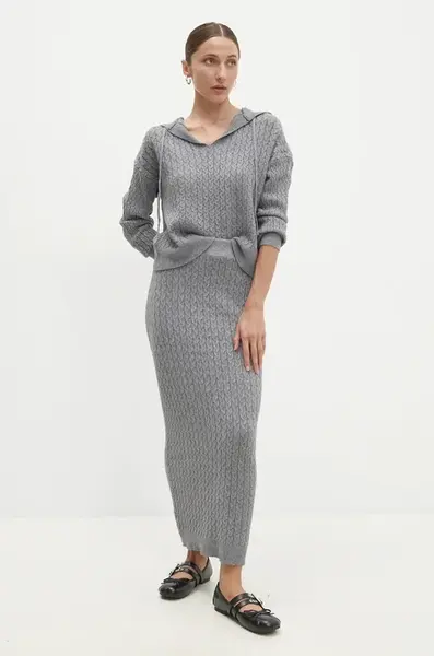 Svetr a sukně Answear.LAB šedá barva