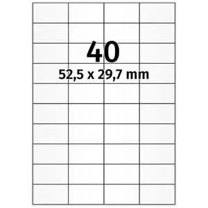 Samolepicí PE etikety 52,5 x 29,7 mm, 4000 ks