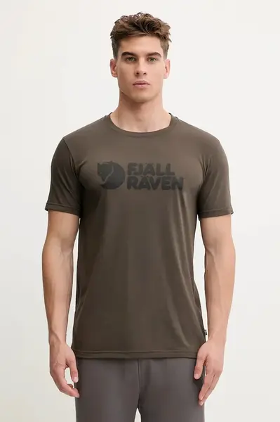 Sportovní tričko Fjallraven Fjallraven Logo zelená barva, s potiskem, F87310