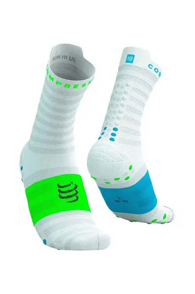 Ponožky Compressport Pro Racing Socks v4.0 Ultralight Run High - White/Alloy