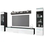 Livetastic OBÝVACÍ STĚNA, antracitová, vysoce lesklá bílá