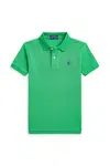 Dětská bavlněná polokošile Polo Ralph Lauren zelená barva, 322703632183