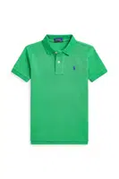 Dětská bavlněná polokošile Polo Ralph Lauren zelená barva, 322703632183
