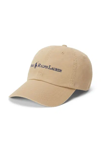 Bavlněná baseballová čepice Polo Ralph Lauren béžová barva, 211967360
