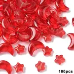 100Pcs 2 Styles Transparent Spray Painted Glass Beads