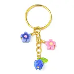 Flower Glass & Polymer Clay Pendant Keychain