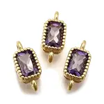 Real 18K Gold Plated Brass Micro Pave Cubic Zirconia Links Connectors