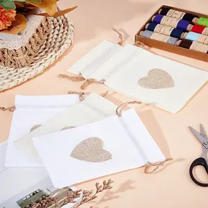 10Pcs 2 Colors Burlap Packing Pouches