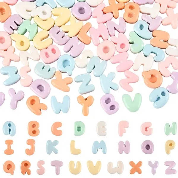 104Pcs 26 Styles Opaque Resin Beads