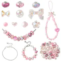 DIY Acrylic Beads & Brass European Style Bracelet Making Kits