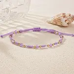Glass & Brass Beads Braided Bead Bracelets