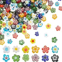 240Pcs 12 Colors Handmade Millefiori Glass Bead Strands
