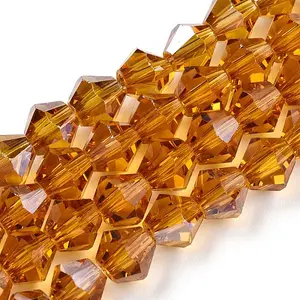 Transparent Electroplate Glass Beads Strands